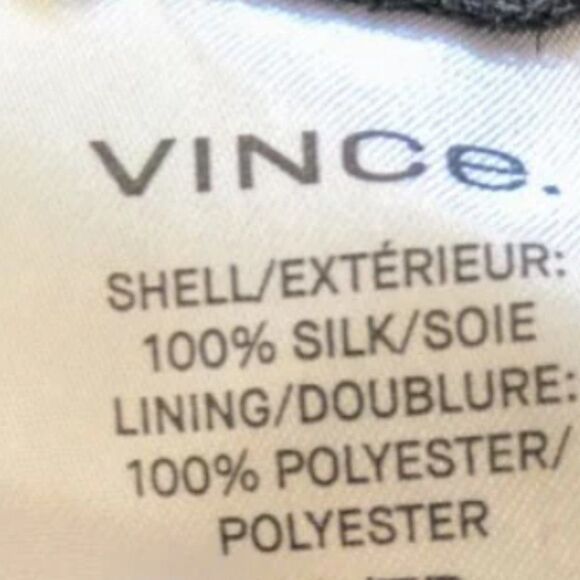 Vince Smocked Chiffon Abstract Silk Midi Dress sz Small Boho Romantic Goth Sheer - Picture 7 of 10